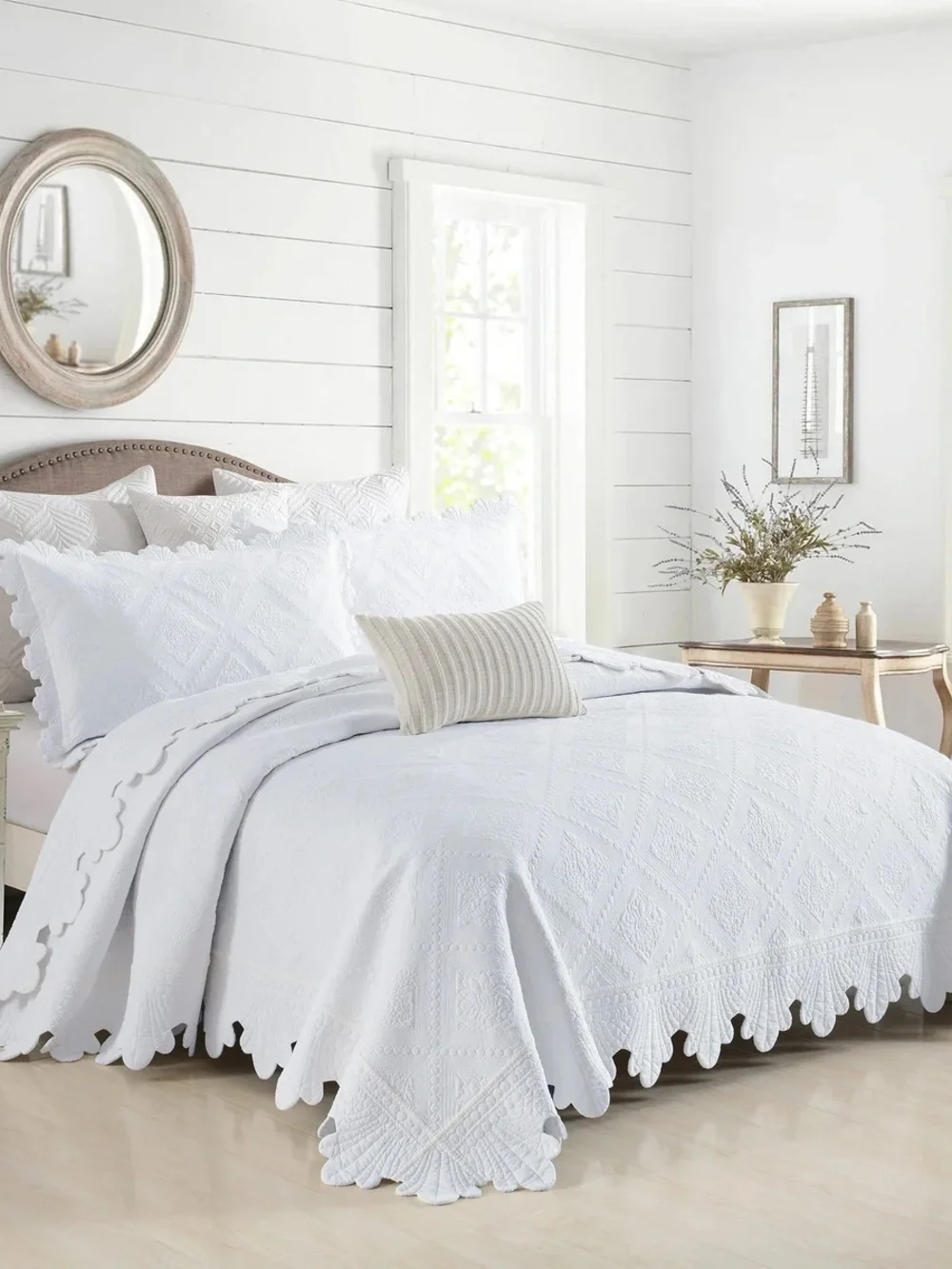 3 PIECE 100% COTTON OVERSIZED LIGHTWEIGHT QUILT BEDSPREAD SET